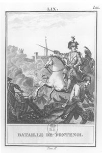 Louis XV (1710-74) i slaget ved Fontenoy, 11. mai 1745, av French School