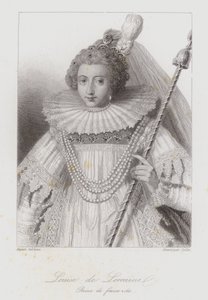 Louise av Lorraine, dronningkonsort av Henry III av Frankrike (gravering) av French School