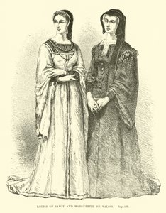 Louise av Savoy og Marguerite de Valois av French School