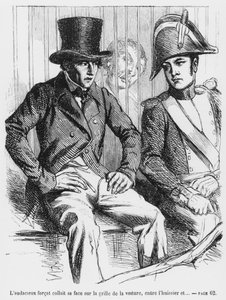 Lucien de Rubempre og Vautrin arrestert, illustrasjon fra Splendeurs et Miseres des Courtisanes av Honore de Balzac, utgitt 1867 av French School