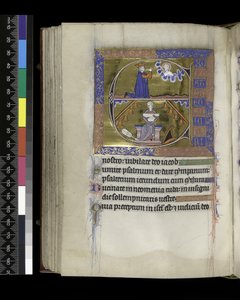 MS 300 f.89v, David ber til Gud av French School