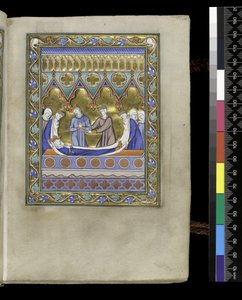 MS 300 f.VIr, Davids begravelse, fra Psalter and Hours of Isabella of France, Paris, ca. 1265-70 (penn og blekk og tempera på pergament) av French School