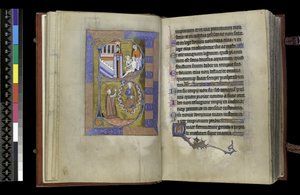 MS 300 f.XIII-1r, fra Psalter and Hours of Isabella of France, Paris, ca. 1265-70 (penn og blekk og tempera på pergament) av French School