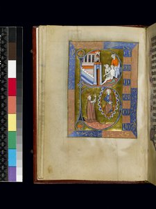 MS 300 f.XIII, folio fra Psalter and Hours of Isabella of France, Paris, ca. 1265-70 (penn og blekk og tempera på pergament) av French School