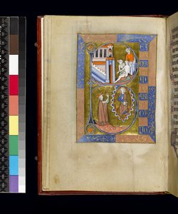 MS 300 f.XIII, folio fra Psalter and Hours of Isabella of France, Paris, ca. 1265-70 (penn og blekk og tempera på pergament) av French School
