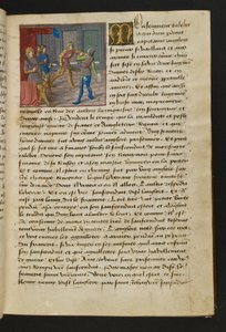 MS Hunter 252 014r-side fra Hundred New News, ca. 1461-62 av French School