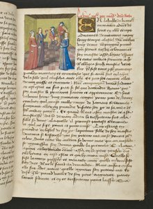 MS Hunter 252 019r-side fra Hundred New News, ca. 1461-62 av French School