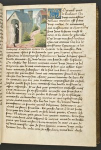 MS Hunter 252 033r-side fra Hundred New News, ca. 1461-62 av French School