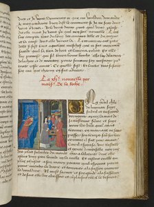 MS Hunter 252 099r-side fra Hundred New News, ca. 1461-62 av French School
