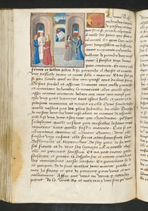 MS Hunter 252 105v-side fra Hundred New News, ca. 1461-62 av French School