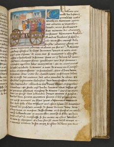 MS Hunter 252 108r-side fra Hundred New News, ca. 1461-62 av French School