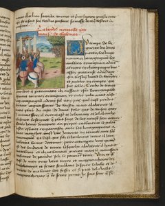 MS Hunter 252 161r-side fra Hundred New News, ca. 1461-62 av French School