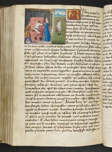 MS Hunter 252 167v-side fra Hundred New News, ca. 1461-62 av French School