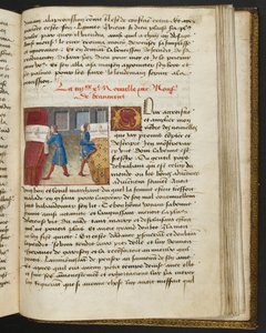 MS Hunter 252 184r-side fra Hundred New News, ca. 1461-62 av French School