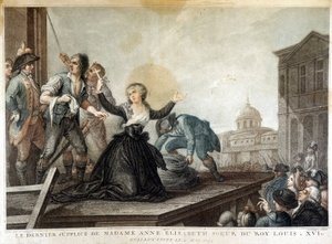 Madame Anne Elisabeth, søster til kong Louis XVI (1764-1793), giljotin av French School