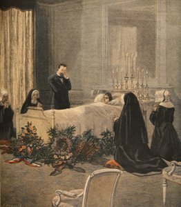Madame Carnot på dødsleiet, illustrasjon fra Le Petit Journal: Supplement illustre, 16. oktober 1898 av French School