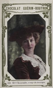 Madame Chaminade, musikkkomponist (farget bilde) av French School