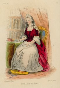 Madame Dacier (farget gravering) av French School