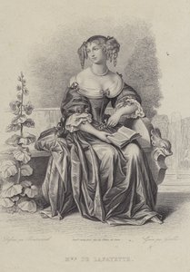 Madame de Lafayette , fransk forfatter (gravering) av French School