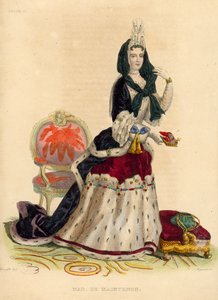 Madame de Maintenon (farget gravering) av French School
