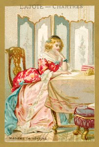 Madame de Sevigne , fransk forfatter (chromolitho) av French School