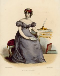 Madame de Stael (farget gravering) av French School