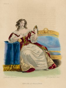Madame de la Valliere (farget gravering) av French School