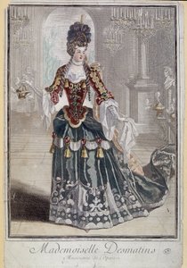Mademoiselle Desmatins, musiker (sanger) av Operaen - gravering av French School