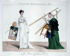 Mademoiselle Pastel etterfulgt av hennes mor, plate 17 fra 