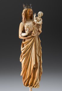 Madonna og barn, ca. 1260-1290 (elfenben og metall) av French School