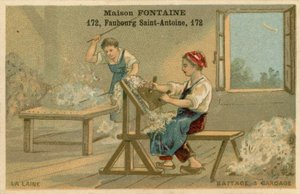 Maison Fontaine byttekort, tresking og karding av French School