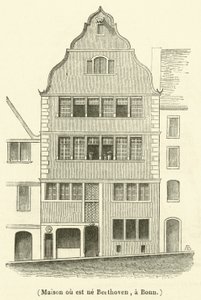 Huset der Beethoven ble født, i Bonn (gravering) av French School
