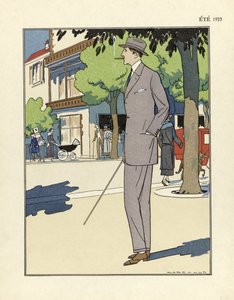 Herredrakt, av Marc-Luc, utgitt 1923 (sjablongtrykk) av French School