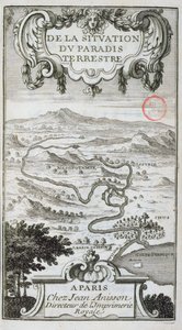 Kart fra De La Situation du Paradis Terres, 1691