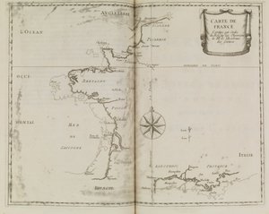 Kart over Frankrike, ca. 1693 (trykk) av French School