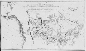 Kart over Nord-Amerika, plotter ekspedisjonene til Sir Alexander Mackenzie i 1789 og 1798 til Polhavet
