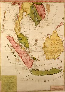 Kart over Sørøst-Asia (blekk og wc på papir)