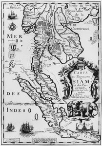 Kart over kongeriket Siam, Paris, 1686
