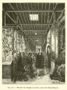 Marche du Temple i 1840, torget til Palais-Royal av French School