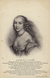 Marguerite de la Sabliere (ca. 1640-1693), fransk salonist (litografi) av French School
