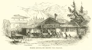 Maria louisa på vei til Frankrike (gravering) av French School