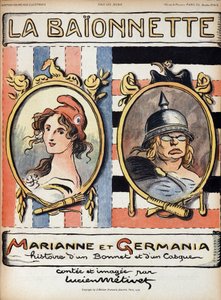 Marianne og Germania, historien om en hatt og en hjelm - i "" La Bayonette"" fra 18.04.1918 av French School