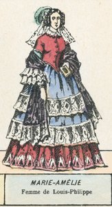 Marie-Amelie, kone til Louis-Philippe (farget gravering) av French School