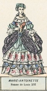 Marie Antoinette, kone til Louis XVI (farget gravering) av French School