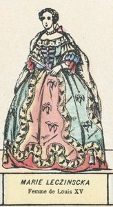 Marie Leczinska, kone til Louis XV (farget gravering) av French School