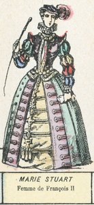 Marie Stuart, kone til Francois II (farget gravering) av French School