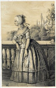 Marie Therese de Savoie Carignan (1749-1792), prinsesse av Lamballe - i "Historical Gallery of the French Revolution" "av Albert Maurin, red. Paris 1843 av French School