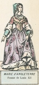 Mary of England, kone til Louis XII (farget gravering) av French School