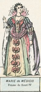Marie de Medici, kone til Henry IV (farget gravering) av French School