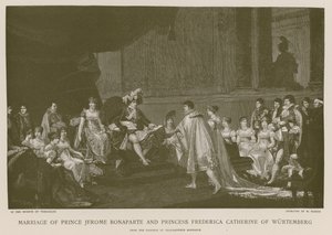 Ekteskap med prins Jerome Bonaparte og prinsesse Frederica Catherine av Würtemberg av French School